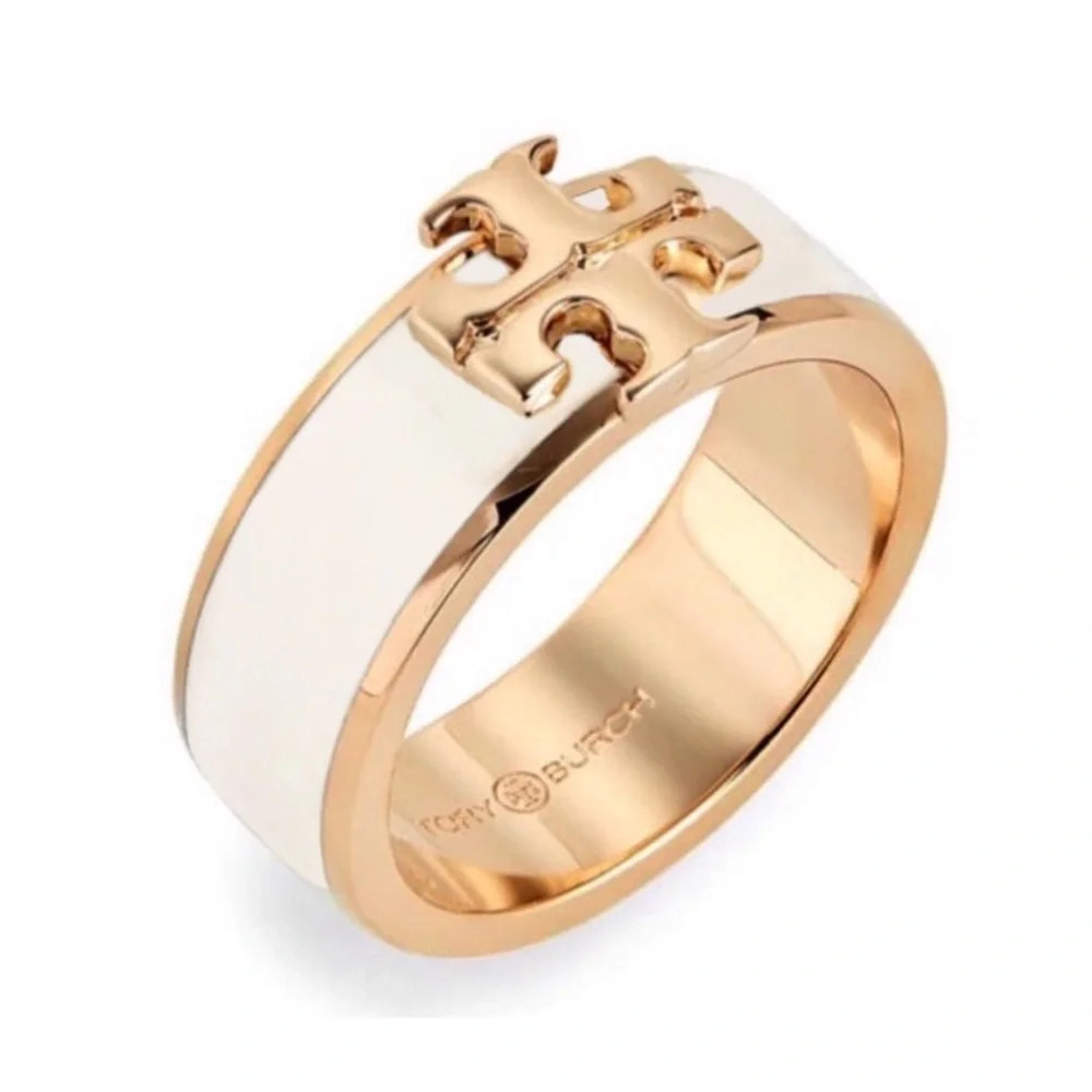 Tory Burch • Ivory White Kira Logo Ring